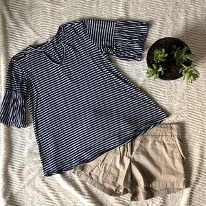 Navy + white striped top